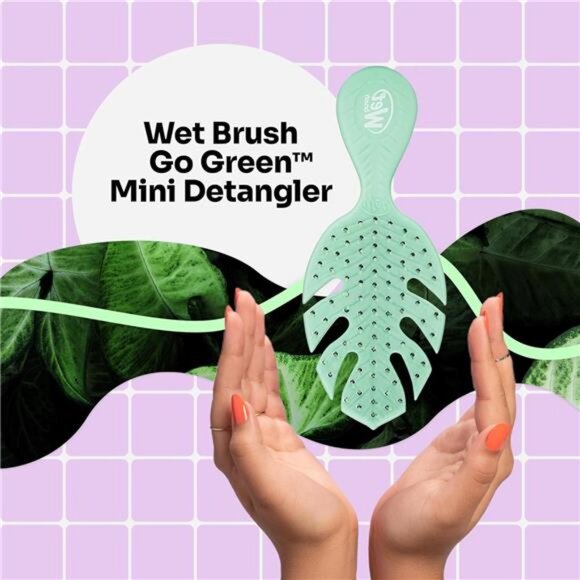Wet Brush Go Green Mini Detangler, Green - Detangling Travel Hair Brush - Picture 9 of 14